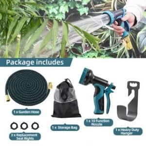 Expandable Garden Hose with 10-Function Nozzle – Leak-Proof & Durable