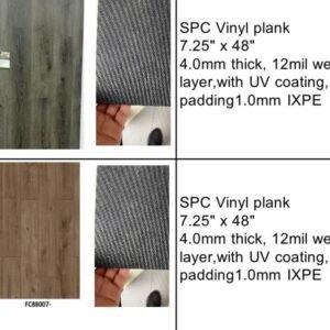 SPC Vinyl Plank Flooring – 7.25” x 48”, 4mm Thick with 1mm IXPE Pad, UV Coated